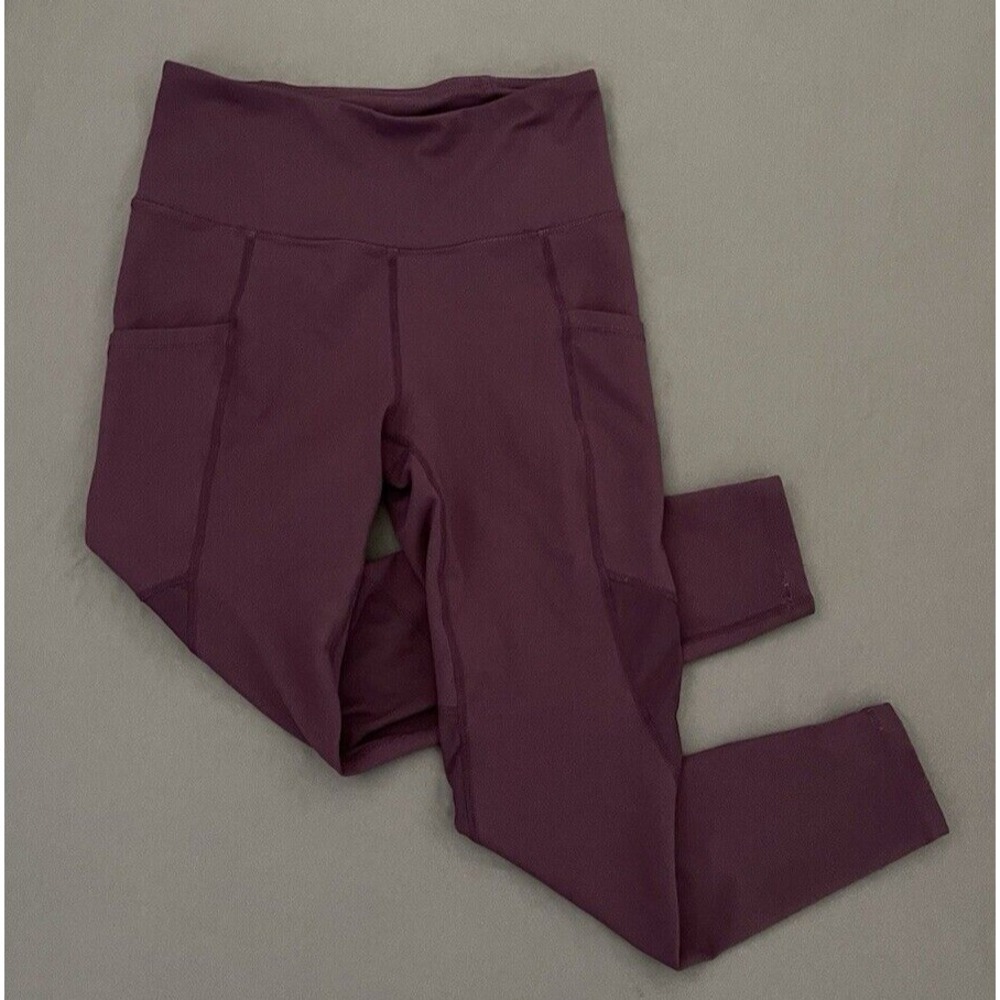 Reebok Womens Size Medium Purple Athletic Workout Leggings W/ Pockets